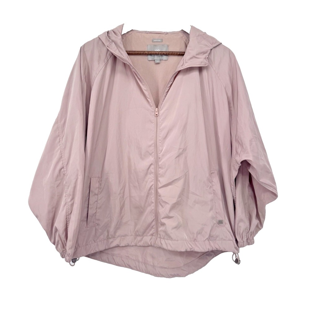 Soia & Kyo Jacket Women S/M Light Pink Oaklynn Windbreaker Hooded Relaxed Fit